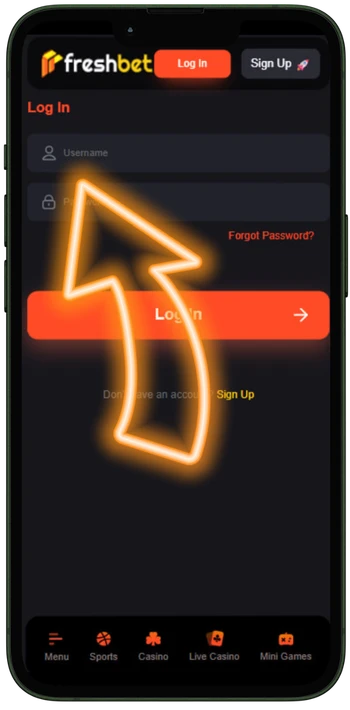 Freshbet enter username